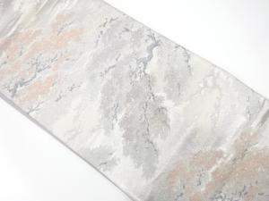 雲に樹木模様織り出し　袋帯